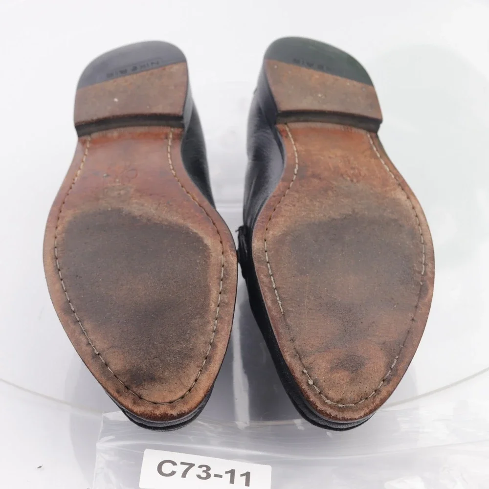 Cole Haan Mens Wyatt Bit Strap Loafers Size 9.5 M Black Leather Moc Dress Shoes